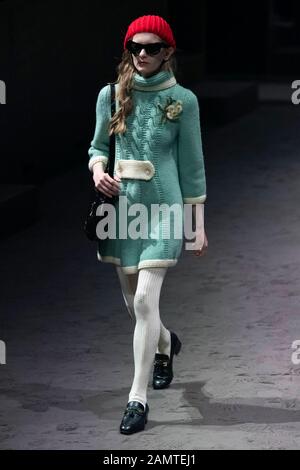 Mailand, Italien. Januar 2020. Gucci Herbst/Winter 2020/2021 Start- Und Landebahn während der Mailänder Fashion Week Men'Äôs Januar 2020 - Mailand, Italien 14.01.2020 weltweite Nutzung Credit: Dpa/Alamy Live News Stockfoto