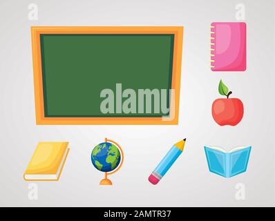 Paket mit Schulzubehör Stock Vektor