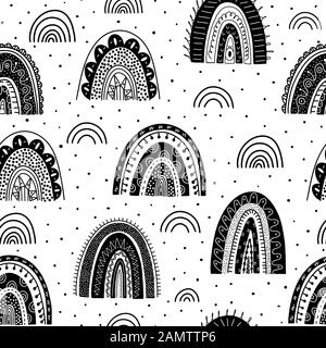 Skandinavische Regenbögen mit nahtlosem Muster Stock Vektor