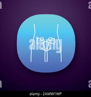 App-Symbol für gesunde Frauen im Reproduktionssystem. Menschliches Organ in guter Gesundheit. Fruchtbarkeit. Gesunde Frauen Gesundheit. UI/UX-Benutzeroberfläche. Web- oder Mobilapplica Stock Vektor
