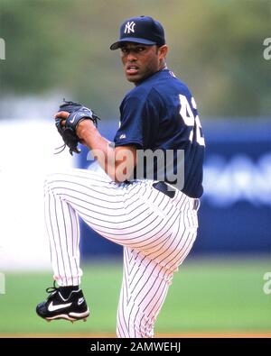 Mariano Rivera, Sandman, Mo, MLB Hall of Fame Class of 2019 in seinem ersten Jahr der Eignung, Krug, New York, NY Yankees 2003 Panamanian-American Stockfoto