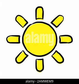 Symbol für Freihand von Sun Stock Vektor
