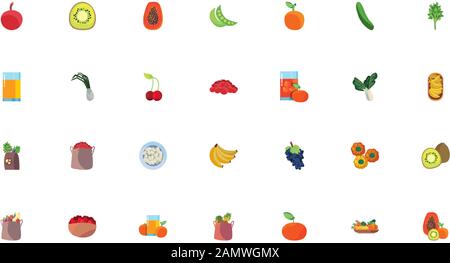 Icon Set Design, gesunde organische Lebensmittel frisch natürlichen Markt Produktqualität und Restaurant Thema Vector Illustration Stock Vektor