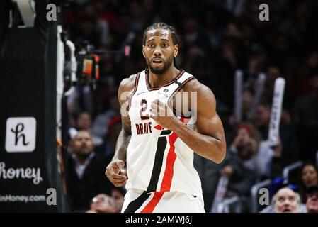 Los Angeles, Kalifornien, USA. Januar 2020. Los Angeles Clippers' Kawhi Leonards (2) während eines NBA-Basketballspiels zwischen den Los Angeles Clippers und Cleveland Cavaliers, Dienstag, 14. Januar 2020, in Los Angeles. Kredit: Ringo Chiu/ZUMA Wire/Alamy Live News Stockfoto