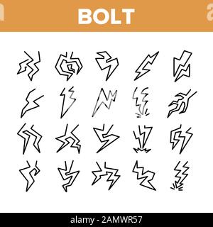 Blitz Blitz Blitz Blitz Sammlung Symbole Set Vektor Stock Vektor
