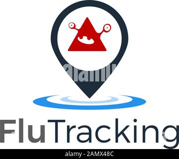 Design mit Grippe Tracking Logo, Inspiration für das Gesundheitsslogo Stock Vektor