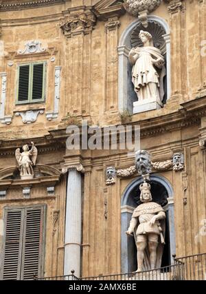 Palermo Quattro Canti, Piazza Vigliena Stockfoto