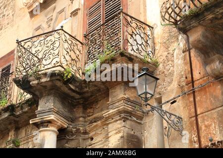 Palermo Altstadt. Palazzo Alliata di Villafranca, Piazza Bologni, Sizilien Architektur Stockfoto