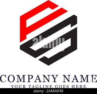 FS Initial Name Logo Designs, FS hexagonal Logo Image Stock Vektor