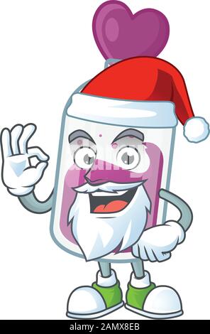 Ein Bild von Santa purpurner zaubertrank Maskottchen picture style mit ok Finger Stock Vektor