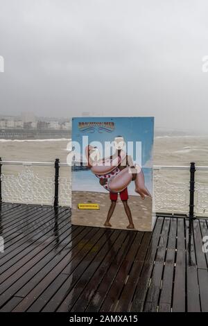 Ein Foto - stehen auf einem Pier Stockfoto