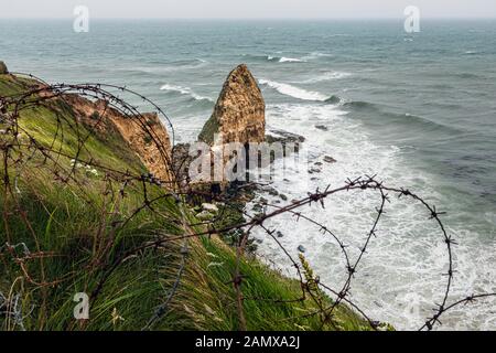 Pointe du Hoc, Calvados, Normandie, Frankreich Stockfoto