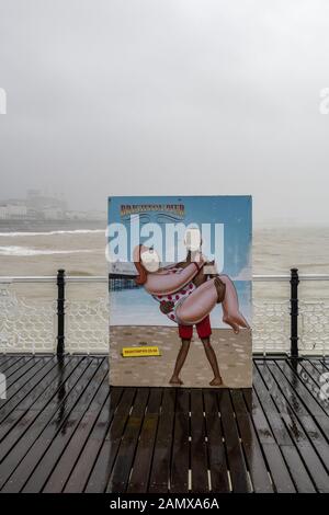 Ein Foto - stehen auf einem Pier Stockfoto