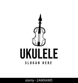 Ukulele. Musikalische Logo Ideen. Inspiration Logo Design. Darstellung Des Vektor-Vorlagenbildes. Isoliert Auf Weißem Hintergrund Stock Vektor