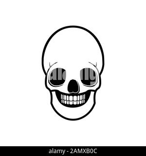 Ideen für das Logo der Totenkopfknochen. Inspiration Logo Design. Darstellung Des Vektor-Vorlagenbildes. Isoliert Auf Weißem Hintergrund Stock Vektor