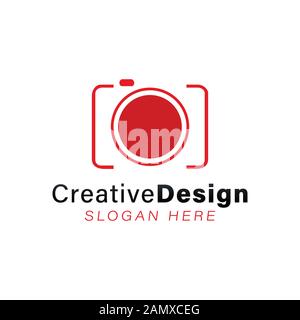Ideen für das Logo der Objektivkamera. Inspiration Logo Design. Darstellung Des Vektor-Vorlagenbildes. Isoliert Auf Weißem Hintergrund Stock Vektor