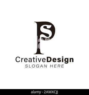 Anfangsbuchstabe P S Modern Logo Ideas. Inspiration Logo Design. Darstellung Des Vektor-Vorlagenbildes. Isoliert Auf Weißem Hintergrund Stock Vektor