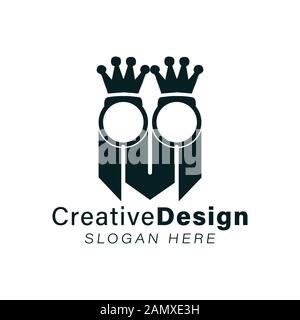Anfangsbuchstaben M Modern, Ring und Crown Logo Ideen. Inspiration Logo Design. Darstellung Des Vektor-Vorlagenbildes. Isoliert Auf Weißem Hintergrund Stock Vektor