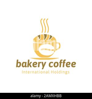 Ideen für Kuchen, Bäckerei und Kaffee-Logo. Inspiration Logo Design. Darstellung Des Vektor-Vorlagenbildes. Isoliert Auf Weißem Hintergrund Stock Vektor