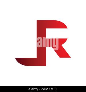 Anfangsbuchstabe j r Ideen Für Moderne Logos. Inspiration Logo Design. Darstellung Des Vektor-Vorlagenbildes. Isoliert Auf Weißem Hintergrund Stock Vektor