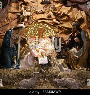 Krakau. Krakau. Polen. Weihnachtskrippe Dekoration in der Kirche. Stockfoto