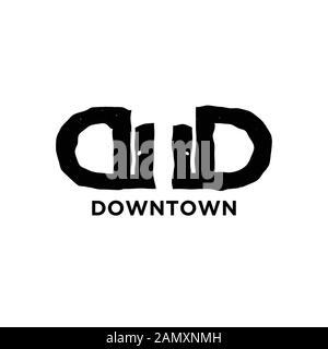 Initial Letter D twin down and town Modern Logo Ideas. Inspiration Logo Design. Darstellung Des Vektor-Vorlagenbildes. Isoliert Auf Weißem Hintergrund Stock Vektor