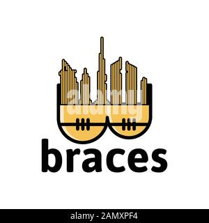 Ideen mit Brace-Logo. Inspiration Logo Design. Darstellung Des Vektor-Vorlagenbildes. Isoliert Auf Weißem Hintergrund Stock Vektor