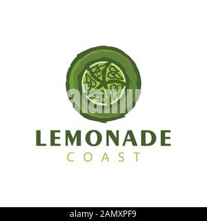 Slice Lemonade Juice Logo Ideen. Inspiration Logo Design. Darstellung Des Vektor-Vorlagenbildes. Isoliert Auf Weißem Hintergrund Stock Vektor