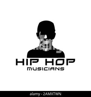 Silhouette Mann mit Kappe. Ideen für das Logo des Hip-Hop-Musikers. Inspiration Logo Design. Darstellung Des Vektor-Vorlagenbildes. Isoliert Auf Weißem Hintergrund Stock Vektor