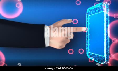 Hand Holding Smartphone. Vektorgrafiken Stock Vektor