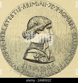 Gazette des beaux-arts. Es chapelles. GE serait làun fait bien considérable et tout à fait nouveau; mais ces attributionsdes chapelles doivent être discutées dans la Partie de notre travailrelative au Monument. Tout ce que nous pouvons dire, mesz que per-sonne na encore songé à faire du pisanello un sculpteur qui taillait lemarbre : il est peintre, il est médailleur de génie; cela suffit à sa gloire,et nous cons que Gicognara sest trompé DE à dans   détailano. ROM au Moment où on exécutait les décorations du tempel desMalatesta. Jamais artiste ne fut plus s. Stockfoto