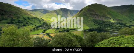 Die Hartsop Valley Fells, Hartsop Village, Kirkstone Pass, Patterdale, Lake District National Park, Cumbria, England Stockfoto