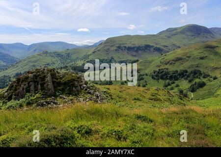 Summit Cairn on Glenridding Dodd Fell, Glenridding, Lake District National Park, Cumbria, England, UK Glenridding Dodd Fell ist einer der 214 Wainwrig Stockfoto