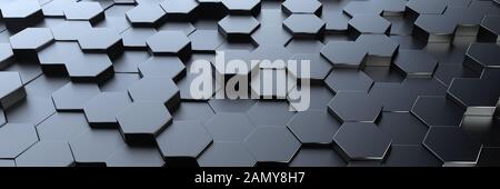 Digitaler Zukünftiger Hexagon-Hintergrund - 3D-Rendering Stockfoto