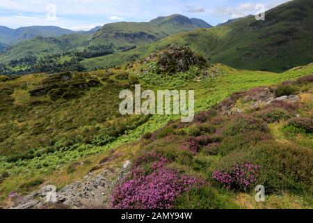 Summit Cairn on Glenridding Dodd Fell, Glenridding, Lake District National Park, Cumbria, England, UK Glenridding Dodd Fell ist einer der 214 Wainwrig Stockfoto