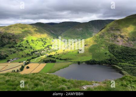 Die Hartsop Valley Fells, Hartsop Village, Kirkstone Pass, Patterdale, Lake District National Park, Cumbria, England Stockfoto