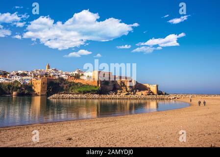 Kasbah von Udayas Festung in Rabat Marokko. Kasbah Udayas ist alten Attraktion von Rabat Marokko Stockfoto