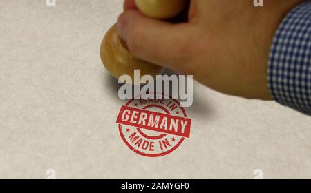 In Deutschland Stempel und Stanzen. Fabrik, Herstellung und Produktion land Konzept. Stockfoto