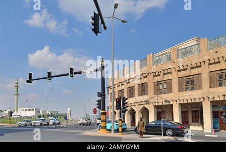 Doha, Katar - Nov 21. 2019. Al Asmakh und Falcon Souq Markt Stockfoto