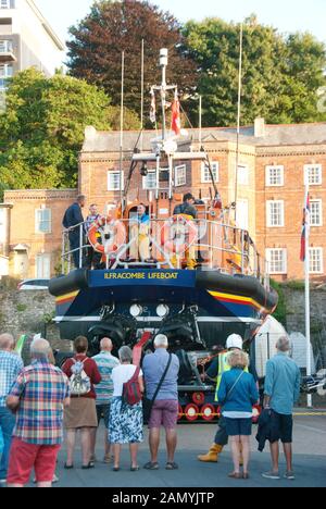 RNLI-Station Ilfracombe North Devon. Die rettungsboote Stockfoto