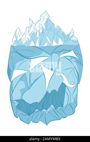 Design einer abstrakten cartoon Eisberg, schwebenden Masse an Eis. Stock Vektor