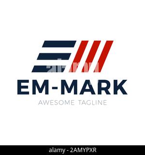 Logo-Design von M EM ME in Vektor für Bauwesen, Heim, Immobilien, Gebäude, Immobilien. Minimaler, trendigen, professionellen Logo-Design-Template. Stock Vektor