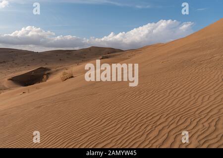 Die Form der Sanddünen in der Wüste Lut Stockfoto