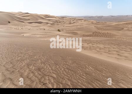 Die Form der Sanddünen in der Wüste Lut Stockfoto