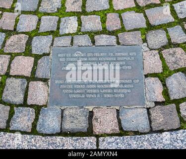 Der Gedenkchor - Denkmal, das an die mehr als 1.700 dänischen Offiziere und Seeleute erinnert, die während des zweiten Weltkriegs, Nyhavn, Kopenhagen, Dänemark, gestorben sind Stockfoto