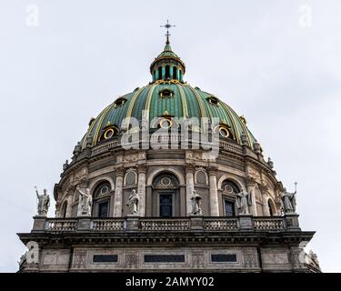 Frederik Kirke - im rokoko-ähnlichen Stil des Evangelisch-Lutherischen Kirche mit großen Kupfer grüne Kuppel vom Architekten Nicolai Eigtved 1740 entworfen, in Kopenhagen Stockfoto