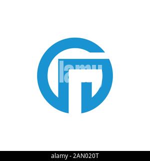 Buchstabe auf Kreis - Vektor mit geometrischem Pfeil-Logo Stock Vektor