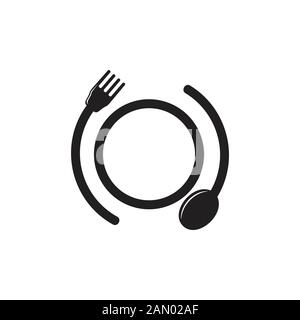 Kreislöffel Gabelplatte Pfeile Logo Vektor Stock Vektor