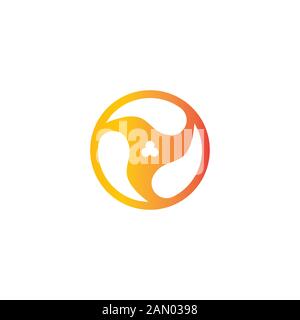 Abstrakter Kreisdreieck Geometrischer Logo-Vektor Stock Vektor