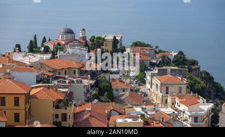 Halbinsel Aussicht vom Hügel in Richtung der Siehe in Kavala Stockfoto